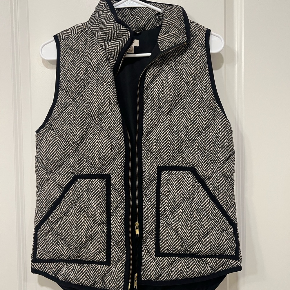 J. Crew Black and White Patterned Vest